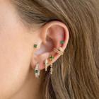 Set Of 6: Rhinestone Stud Earring 105 - Gold - One Size