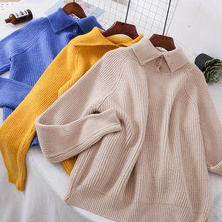 Polo Collared Rib Sweater