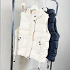 Hooded Button-up Padded Vest