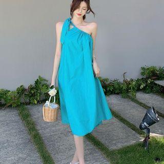 Sleeveless One Shoulder A-line Dress