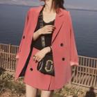 Set: Double Breasted Blazer + A-line Skirt