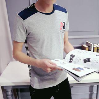 Panel Letter Short-sleeve T-shirt