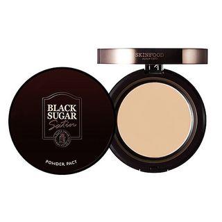 Skinfood - Black Sugar Satin Powder Pact Spf25 Pa++ (3 Colors) #n21 Natural Beige