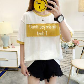 Lettering Patch Short-sleeve T-shirt