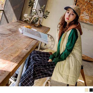 Contrast Hooded Waterproof Padded Vest