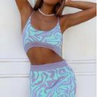 Wave Print Knit Camisole Top