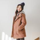 Inset Mock-hoodie Thick Puffer Coat
