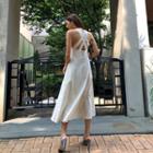 Double-breasted Cross-back Midi Dress