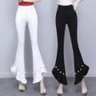 Ruffle Hem Boot-cut Pants