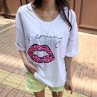 Lips Printed Loose-fit T-shirt