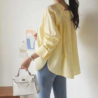 Collar-detail Band-back Shirt