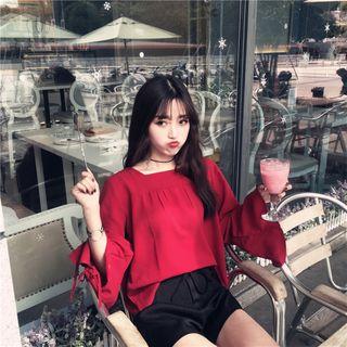 Square Neck Long-sleeve Top