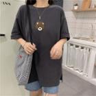 Short-sleeve Patched Oversize T-shirt