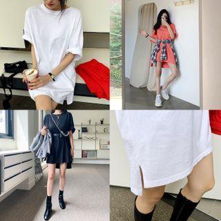 Dip-back Boxy Long T-shirt