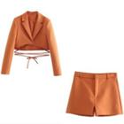 Tie-waist Cropped Jacket / Shorts