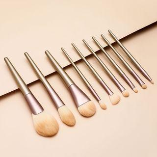 Set Of 10 : Make-up Brush Set Of 10 - Champagne - One Size