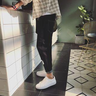 Patched Slim Fit Jeans