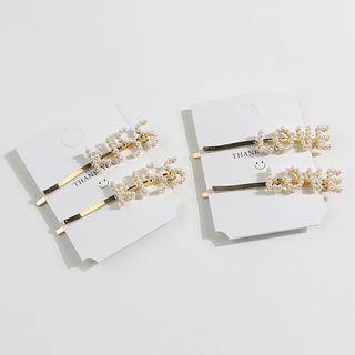 Faux Pearl Lettering Hair Pin
