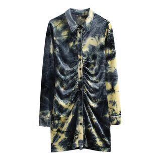 Long-sleeve Tie Dye Shirt Dress