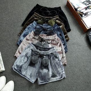 Velvet Drawstring Shorts
