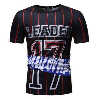 Short-sleeve Striped Number T-shirt