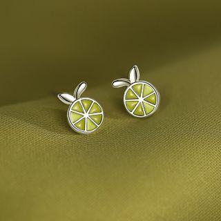 Citrus Sterling Silver Earring 1 Pair - Yellow - One Size