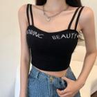 Strappy Lettering Crop Top