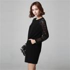 Lace-sleeve Shift Dress