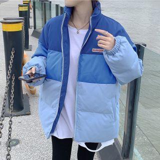 Stand-collar Gradient Pocket-detail Long-sleeve Jacket