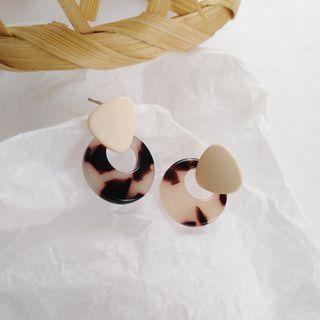 Resin Hoop Dangle Earring 1 Pair - S925 Silver - As Shown In Figure - One Size