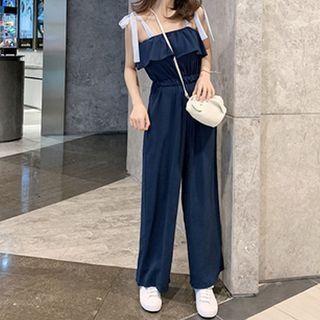 Spaghetti Strap Ruffle Jumpsuit