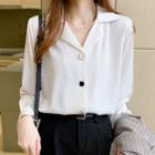 Long-sleeve Notch Lapel Blouse