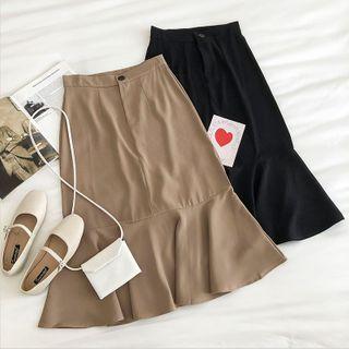 Asymmetric High-waist Fish-tail Skirt