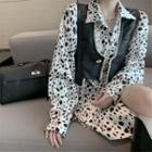 Leopard Shirt / Single Button Vest