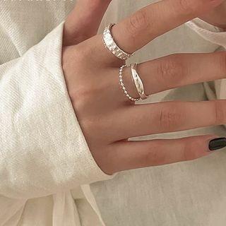 Textured Alloy Open Ring / Layered Chained Alloy Open Ring