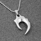 Fang Pendant Stainless Steel Necklace Chain & Pendent - Silver - One Size