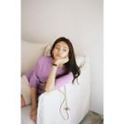 Short-sleeve Dip-back Knit Top