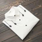 Star Embroidered Long Shirt White - One Size