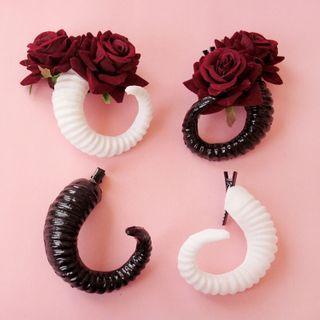 Floral & Horn Hair Clip
