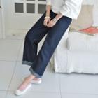 Drawcord-waist Turnup-hem Jeans