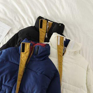 Color-block Loose-fit Puffer Jacket