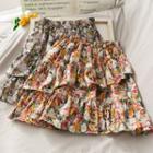 Layered Floral Mini Skirt In 6 Colors