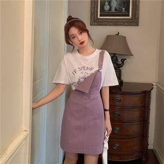 Short-sleeve T-shirt / Mini A-line Jumper Dress / Set