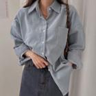 Colored Pocket-front Corduroy Shirt