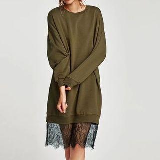 Long Sleeve Panel Lace Sheath Dress