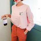 Round-neck Lettering Printed T-shirt