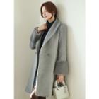 Double-breasted Faux-fur Cuff Coat