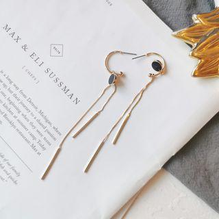 Resin Disc Alloy Fringed Earring
