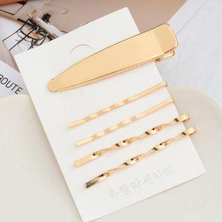 Set Of 5: Hair Clip Gold - One Size
