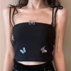 Butterfly Camisole Top Butterfly - Black - One Size